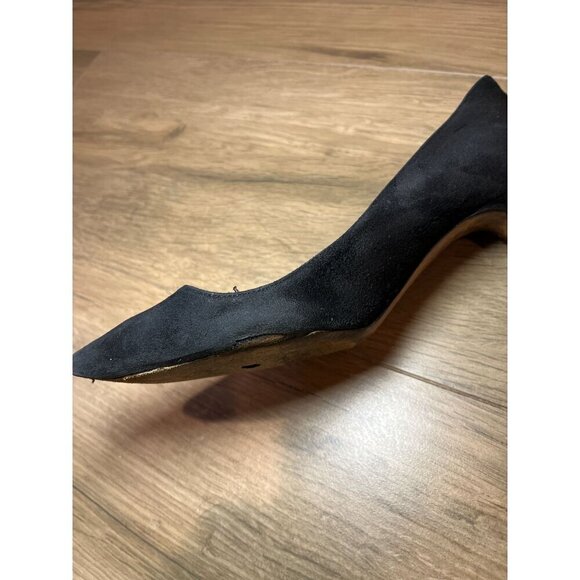 Manolo Blahnik Black Suede Pointed Toe Heels Size 5 Womens - Picture 10 of 10